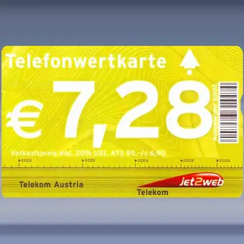 Telefonwertkarte EUR 7,28 (2002)