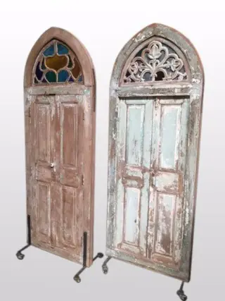 Glas in lood, oude deur ,deur