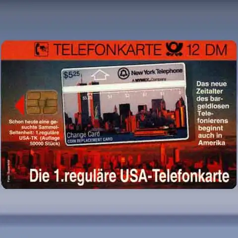 Die 1.reguläre USA-Telefonkarte (1992)