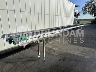 Martin Stolze transportband aluminium 830 cm x  37 cm met zijprofielen van roestvrij staal
