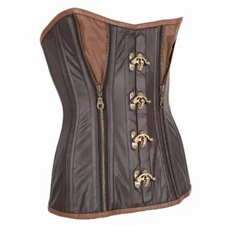 Leren steampunk korset model 24 maat small t/m 6xl