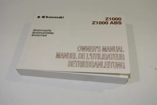 INSTRUCTIEBOEKJE Kawasaki Z 1000 2010 - 2013