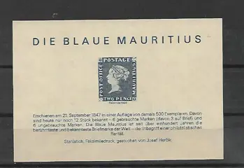 Mauritius Schwarzdruck Postfris