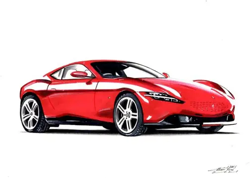 Afbeelding/illustratie - Ferrari Roma, Dessin original