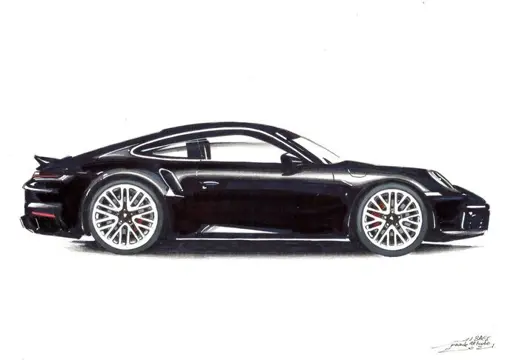 Afbeelding/illustratie - Porsche 911 Turbo - Dessin