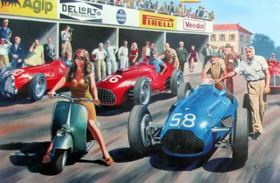 Afbeelding/illustratie - "Gina al Gran Premio di Monza"1950