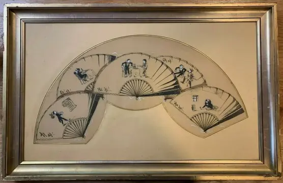 Dubois: Waaierproject in Oost-Indische inkt op zijde