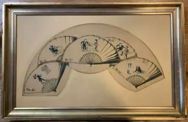 Dubois: Waaierproject in Oost-Indische inkt op zijde