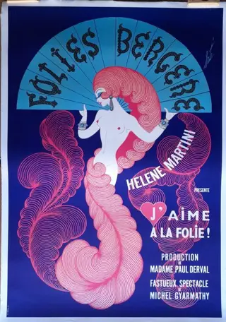 Erté - Helene Martini Show Cabaret Folies Bergères on white