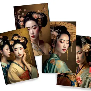 Ksavera - Japanese geisha DS0152 - set of 4 prints