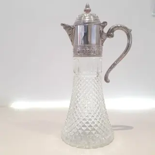 Uitstekende Rode Wijnkaraf (1) - Art Nouveau - Kristal