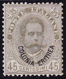 Italiaans Eritrea 1895 - Umberto I, 45 cents with very good centring. - sassone 18