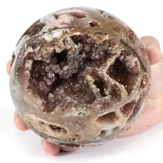 Mooie rode calciet Geode bol - 120×120×120 mm - 1690 g