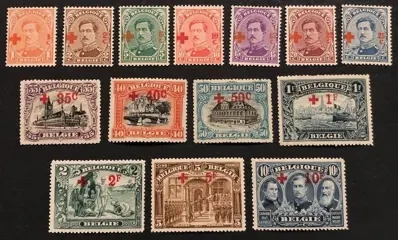 België 1918 - Uitgifte Albert I en uitzichten - Rode Kruis - Volledige reeks met Mooie Centrage - POSTFRIS - OBP 150/163 ##
