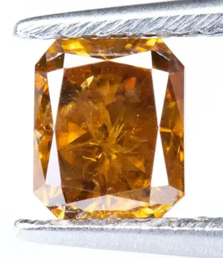 Diamant - 0.66 ct - Natural Fancy Deep Yellowish Brownish