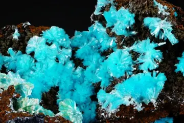 AURICHALCITE turquoise sprays - collectorexemplaar - NIEUWE