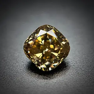 1 pcs Diamant - 0.22 ct - Cushion - fancy bruinachtig geel