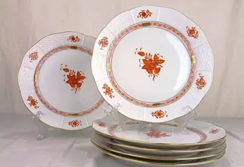 Apponyi orange524 / AOG - Herend - Set van 6 dinerborden ø