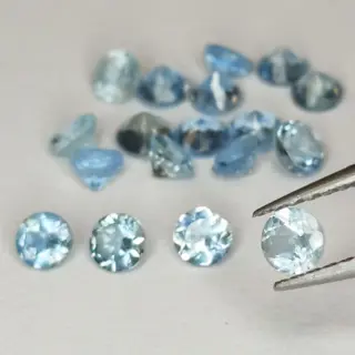 18 pcs - Geen minimumprijs - Aquamarijn - 2.00 ct