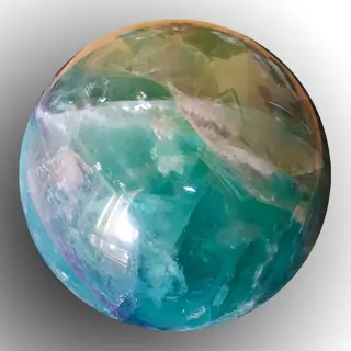 Gepolijste bol van groene fluoriet - 103×103×103 mm - 1745 g