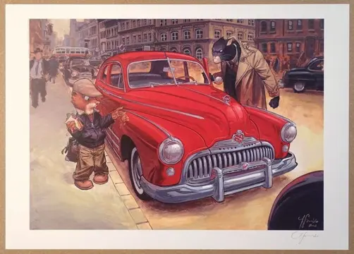 Guarnido, Juanjo - Estampe - Blacksad et la Buick - Signé - (2017)