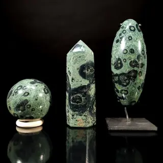 Geweldige Kambamba-set Bol, prisma, lingam - 14.2×5.7×5.5