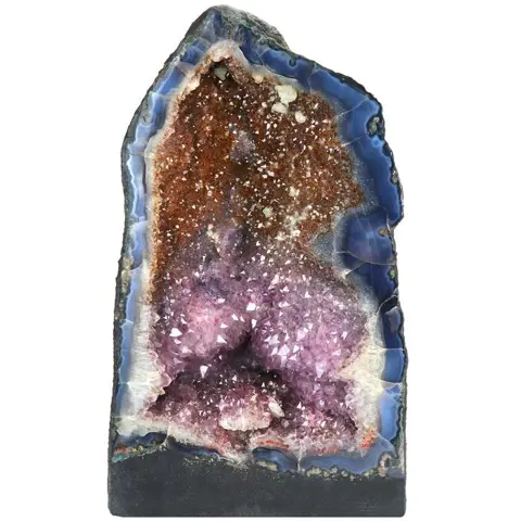 A Kwaliteit - Blauwe Agaat &amp; Amethist - Geode -