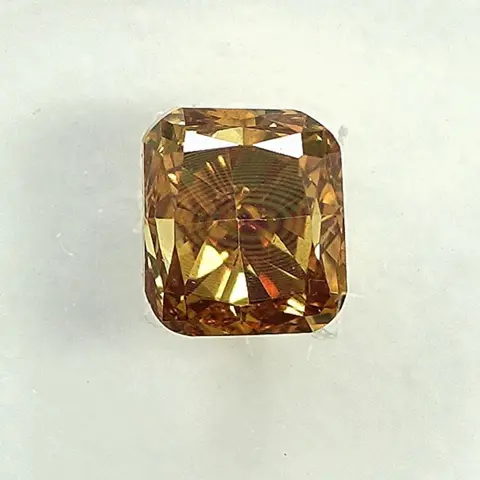 Diamant - 0.31 ct - Cushion - Natural Fancy Orangy Yellow -