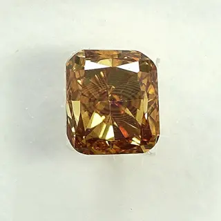 Diamant - 0.31 ct - Cushion - Natural Fancy Orangy Yellow -
