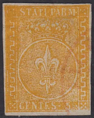 Italiaanse oude staten - Parma 1853 - 2nd issue, 5 c. orange yellow - Sassone N. 6