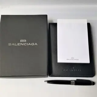 Balenciaga - Leather wallet, pen and notebook - Rare
