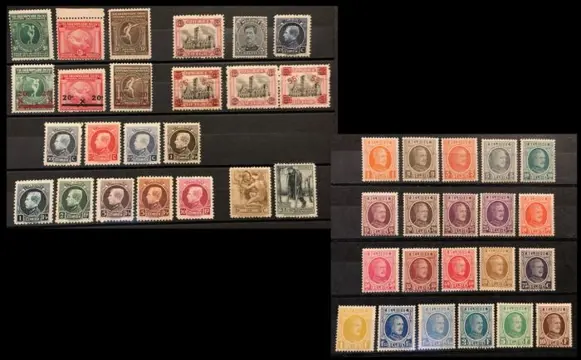 België 1920/1923 - Volledige Jaargangen incl. reeksen Houyoux, Montenez - OBP 179/220