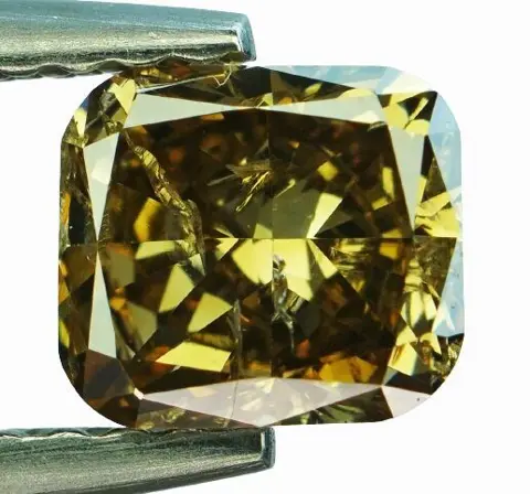 Diamant - 0.81 ct - Cushion - Natural Fancy Intense