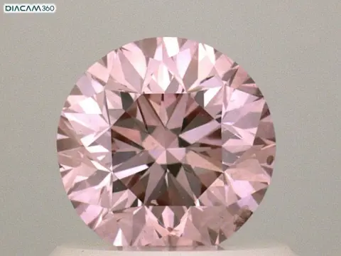 1 pcs Diamant - 0.76 ct - Rond - Kleurbehandeld - fancy