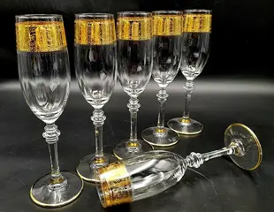 Cre Art Srl - Fluitglazen (6) - Kristal