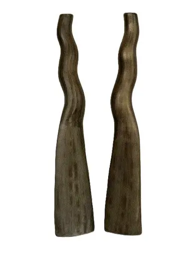 VAZEN SET 2 DLG DESIGN GOLD BLACK HOOG 62 CM NIEUW