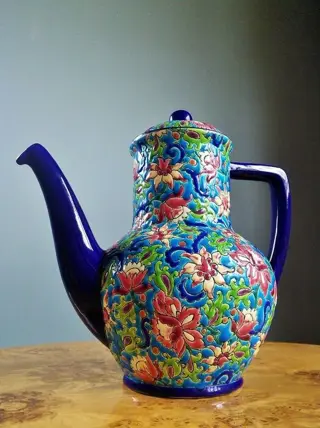 Longwy - Zeer grote Art Deco koffiepot - Emaille