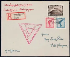 Duitse Rijk 1933 - Airship “Graf Zeppelin” Chicago flight 1933 with 4-reichsmark commemorative stamp