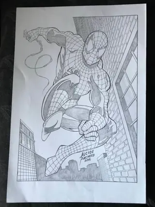 Spider-Man - Original Artwork by Alcide Pacheco disegno originale - Eerste druk