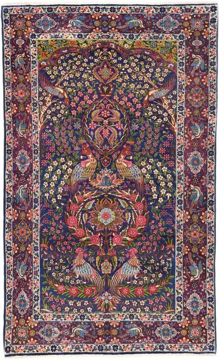 Kirman - Tapijt - Met artistieke, exotische afbeelding en