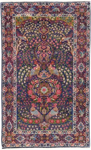 Kirman - Tapijt - Met artistieke, exotische afbeelding en