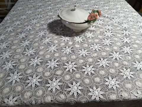 Rond tafelkleed of tafelkleed - 215 x 215 cm - draad in