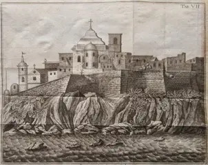 Italië, Sicilia Lipari; F. Anderloni - Prospetto del Castello di Lipari - 1761-1780