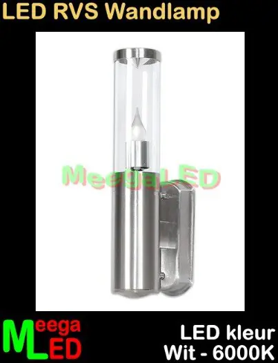 LED design RVS buitenlamp / tuinlamp / wandlamp Candle