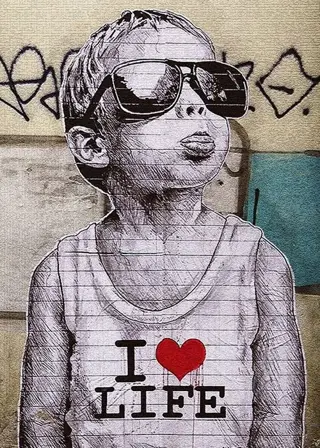 Rolansky - I Love Life - (Litografía de Versión Graffiti) -