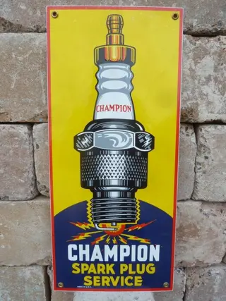 Bord - Champion Spark Plugs Service Schild - Champion - Na