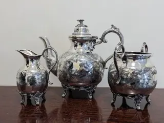 Sheffield - Theeservies (3) - Victoriaans - Verzilverd