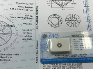 1 pcs Diamanten - 0.59 ct - Rond - NO RESERVE price ,fancy