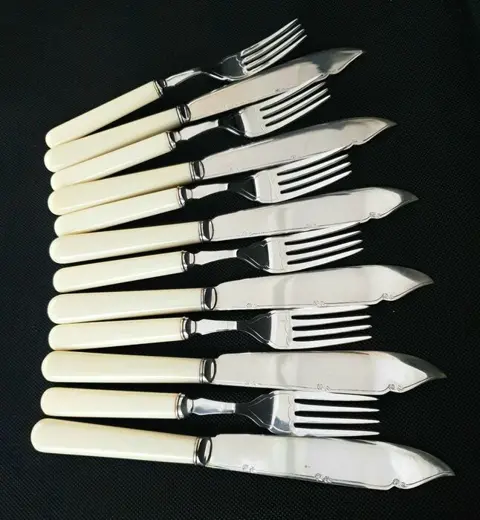 Harrison Fisher &amp; Co - Visbestek, Visservies (12) -