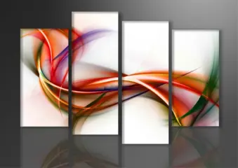 Nieuw canvas schilderij 4-luik Colourful Fantasie 130 x 80cm